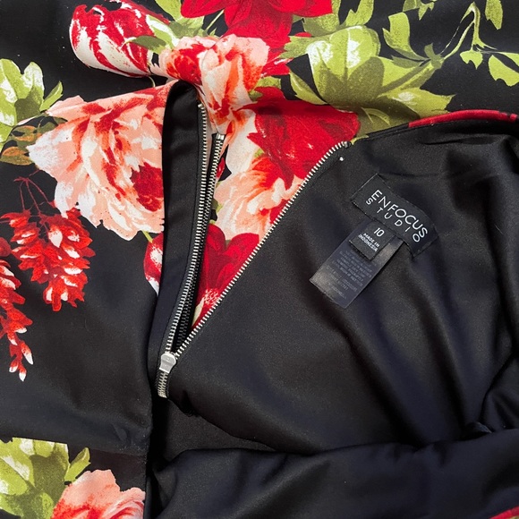 Enfocus Studio Zip Up Black Floral Dress - Picture 3 of 6
